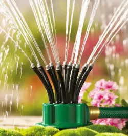 Умная система полива 360° Water Sprinkler - для газона и охлаждения, гибкие шланги, 3/4 дюйма, комплект из 4 шт. thumbnail