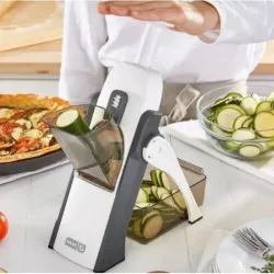 Терка для овощей Brava Spring Slicer - 3 лезвия, 40 настроек толщины, пружинная технология, контейнер в комплекте thumbnail