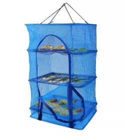 Сетка для сушки овощей, грибов и рыбы - 35x35x70 см, 3 полки, подвесная конструкция thumbnail