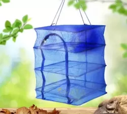 Сетка для сушки овощей, грибов и рыбы - 35x35x70 см, 3 полки, подвесная конструкция thumbnail