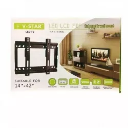 Настенный крепеж для ТВ V-Star 14-42 дюймов - стальной, до 26 кг, VESA 75x75-200x200, черный thumbnail
