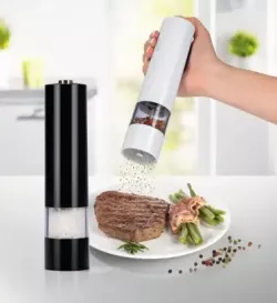 Электрическая мельница для специй DISPENER - регулировка помола, подсветка, стильный дизайн, работа от 4 батареек АА thumbnail