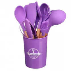 Силиконовый набор кухонных принадлежностей Kitchen Set RB-2239 - 12 предметов, черный, термостойкость до 230°C thumbnail