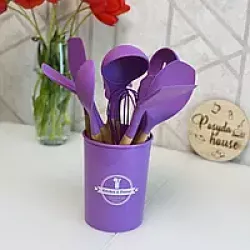 Силиконовый набор кухонных принадлежностей Kitchen Set RB-2239 - 12 предметов, черный, термостойкость до 230°C thumbnail