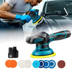 Полировальная машинка Waxing Polisher аккумуляторная - 1250 Вт, 6 скоростей, 2 АКБ, насадки в комплекте thumbnail
