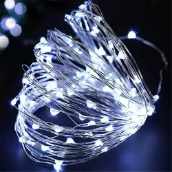 Гирлянда USB Роса 30м с 300 LED и пультом - Холодный белый, для декора комнат и мероприятий thumbnail