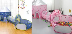 Детский игровой домик-палатка Замок 3в1 - туннель и бассейн, 300x120x90см, легко собрать, портативная thumbnail