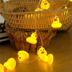 Гирлянда светодиодная DUCK для детской комнаты - 1.5 м, 10 мини-уточек, теплый белый свет, батарейки AA thumbnail