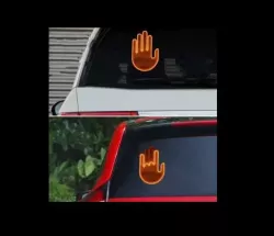 LED сигнал рук для заднего стекла автомобиля - 3 режима, работа от батареек, пульт в комплекте thumbnail