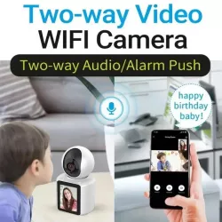 IP Камера WI-FI Відеоняня - 1080p, Двосторонній відео-чат, Нічне бачення, Кут 120°, обертання 350° thumbnail
