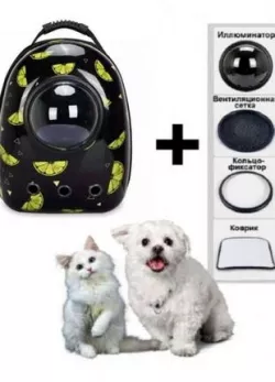 Рюкзак для переноски домашних животных CosmoPet с иллюминатором - до 7 кг, размер 33x22x42 см, регулируемые ремни, мягкий коврик thumbnail