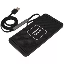Силиконовый коврик с беспроводной зарядкой 15W - Антискользящий, USB адаптер в комплекте thumbnail