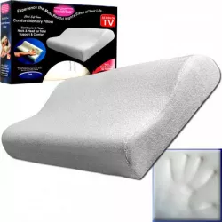 Ортопедическая подушка Memory Pillow с эффектом памяти - анатомическая поддержка, гипоаллергенная, размер 50x29x10/7 см thumbnail