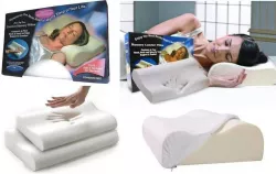 Ортопедическая подушка Memory Pillow с эффектом памяти - анатомическая поддержка, гипоаллергенная, размер 50x29x10/7 см thumbnail
