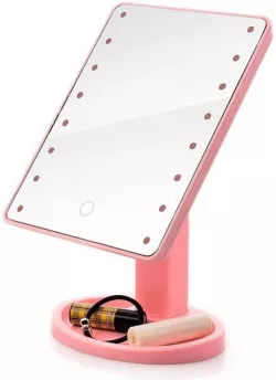 Зеркало для макияжа с LED подсветкой - 22 светодиода, сенсорная кнопка, вращение 180°, модель XR-1608 thumbnail