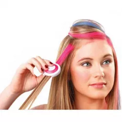Цветные мелки для волос Hot Huez - 4 цвета: синий, зеленый, малиновый, фиолетовый, многоразовое окрашивание для всех типов волос, 100 г thumbnail