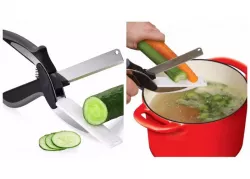 Умные ножницы Clever Cutter 2 в 1 - нержавеющая сталь, встроенная разделочная доска, длина 25 см thumbnail