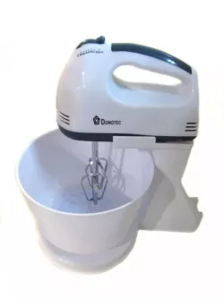 Ручной миксер с чашей Domotec MS-1366 - 7 скоростей, 200W, 2л чаша, наклон 45°, пластик, белый thumbnail