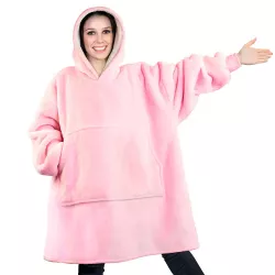 Толстовка-плед с капюшоном Huggle Hoodie - Двусторонняя, флис и искусственный мех, машинная стирка, размер 80x100 см thumbnail