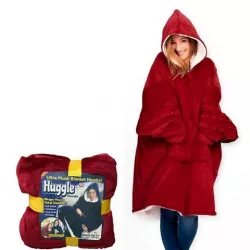 Толстовка-плед Huggle Hoodie с капюшоном - Универсальный размер, двусторонняя, искусственный мех, машинная стирка thumbnail