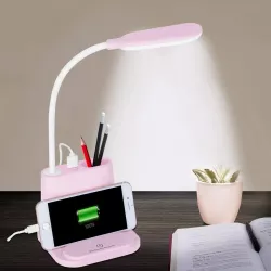 Настольная LED лампа Bionic Desk Lamp - аккумулятор 1200mAh, 2 режима света, USB-зарядка, держатель для смартфона, органайзе thumbnail