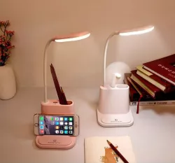 Настольная LED лампа Bionic Desk Lamp - аккумулятор 1200mAh, 2 режима света, USB-зарядка, держатель для смартфона, органайзе thumbnail