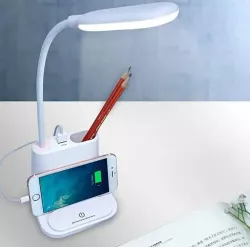 Настольная LED лампа Bionic Desk Lamp - аккумулятор 1200mAh, 2 режима света, USB-зарядка, держатель для смартфона, органайзе thumbnail