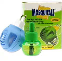 Прибор Mosquitall от комаров с жидкостью - защита 45 ночей, универсальный, без запаха thumbnail