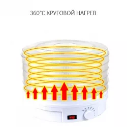 Сушарка для овочів та фруктів ROYALS - 800W, 5 рівнів, захист від перегріву, діапазон температур 35-70°C thumbnail