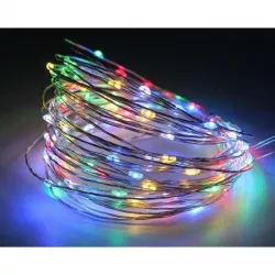 Новорічна гірлянда мідний дріт 100 LED - 10м, RGB, 220V, блок живлення 5В thumbnail