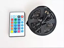 Лента светодиодная RGB 5050 - 2м, USB, пульт управления, влагостойкая, черная основа thumbnail