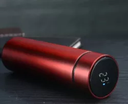 Умный термос с LED дисплеем - 500 мл, Нержавеющая сталь, Эргономичный дизайн, Черный/Синий/Бордо/Серебро thumbnail