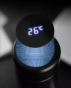 Умный термос с LED дисплеем - 500 мл, Нержавеющая сталь, Эргономичный дизайн, Черный/Синий/Бордо/Серебро thumbnail