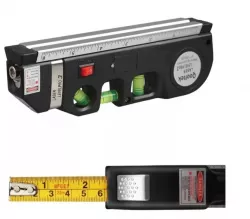 Лазерный уровень FIXIT Laser Level Pro 3 - 4в1, встроенная рулетка 2.5 м, 3 лазерных режима, компактный, для дома и строительства thumbnail