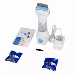 Электрическая расческа V-Comb Licetec для удаления вшей и блох - нержавеющая сталь, 4 фильтра, щетка в комплекте thumbnail
