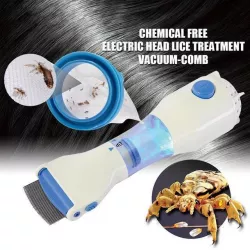 Электрическая расческа V-Comb Licetec для удаления вшей и блох - нержавеющая сталь, 4 фильтра, щетка в комплекте thumbnail