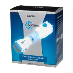 Электрическая расческа V-Comb Licetec для удаления вшей и блох - нержавеющая сталь, 4 фильтра, щетка в комплекте thumbnail