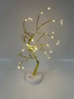 Настольный LED светильник-ночник в форме сказочного дерева &mdash; 72 теплых светодиода, гибкие золотистые ветви для создания уникальной кроны, сенсорное управление и автономная работа от батареек