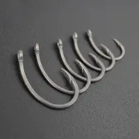 10 Размер. Карповые крючки Hirisi ART.8011 Curved Shank &mdash; тефлоновое покрытие, форма &laquo;кренк&raquo;, набор 50 шт
