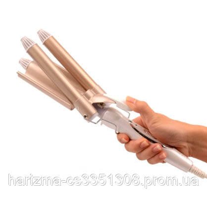 Професійна потрійна плойка для завивки хвиля щипці для завивки волосся Gemei GM-1988