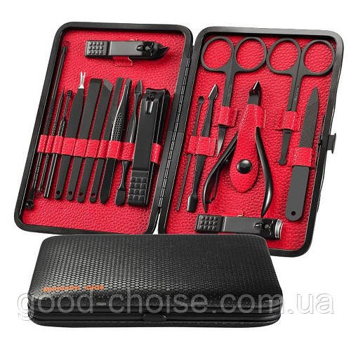 Професійний набір для манікюру 18в1 + футляр / Якісний манікюрний та педикюрний набір