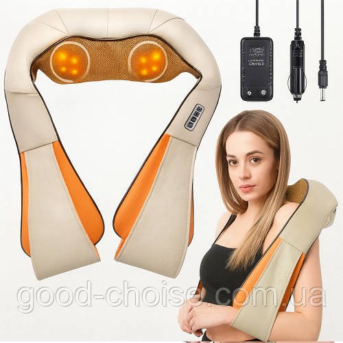 Роликовий масажер для спини та шиї, Massager of Neck Kneading / Масажер на плечі з підігрівом