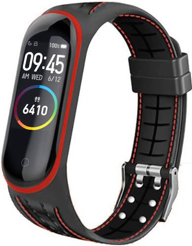 Силіконовий ремінець Seam для Mi Band 4 Black Red