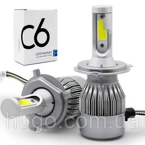 C6 H4 Комплект автомобільних LED ламп 2шт / Автомобільні світлодіодні лед лампи / Автосвітло / Лампи для фар