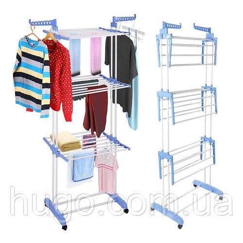 Багатоярусна сушарка для білизни до 50 кг (172х73х64) Garment Rack With Wheels / Складна сушка для одягу та білизни