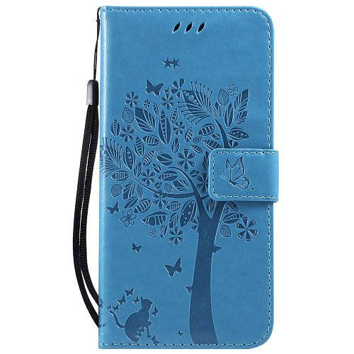Обкладинка Xiaomi Redmi Note 7 (чохол кіт і дерево) Light Blue