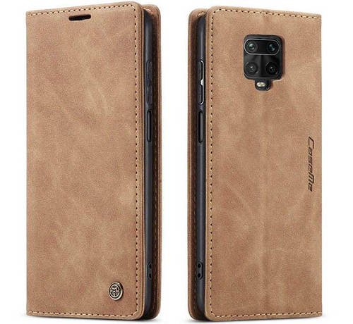 Чохол книжка з магнітом Xiaomi Redmi Note 9 Pro CaseMe Brown