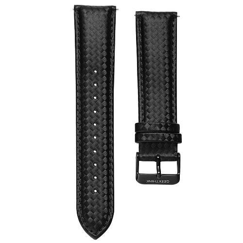 Шкіряний ремінець для годинника Carbon (22 мм) Black