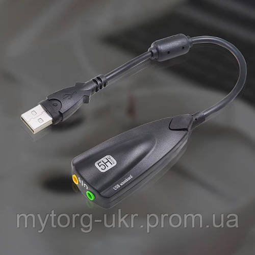 Зовнішня USB Звукова Карта 7.1 3D 5Hv2  Чорний