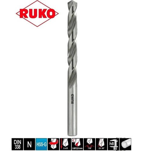 Свердло по металу HSS-G Ø 11 мм RUKO 214-110